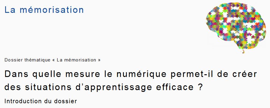 Numérique et mémorisation