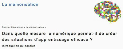 Numérique et mémorisation